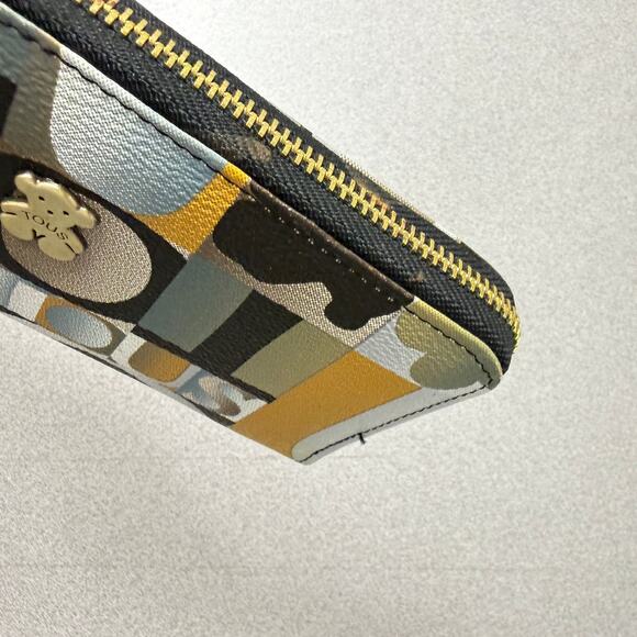 Tous Leather Wallet Multicolor Logo Bear Zip Around Cards Colorful Classic * - Picture 5 of 14